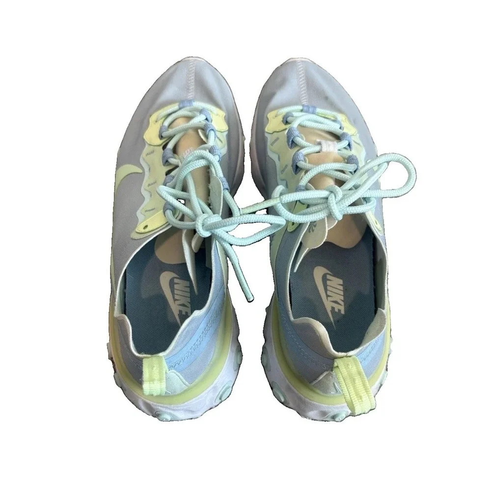 Nike React Element 55 Frosted Spruce White Blue Green Running Shoe Sz 8.5 BQ2728